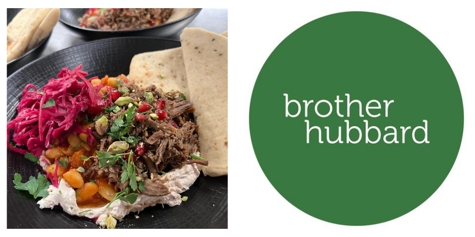 Brother Hubbard logo, with an amazing tasty dish they serve.