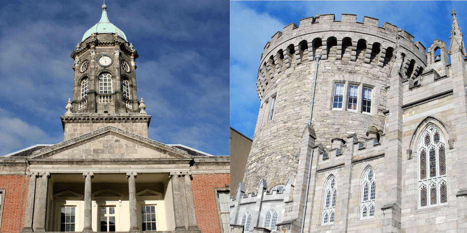 Dublin Castle Buildings Near Trinity College